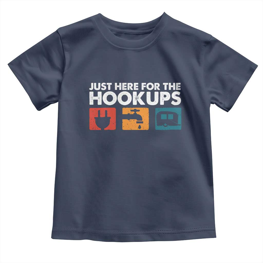 Camping RV Toddler T Shirt Funny Just Here for The Hookups Caravan Motorhome - Wonder Print Shop