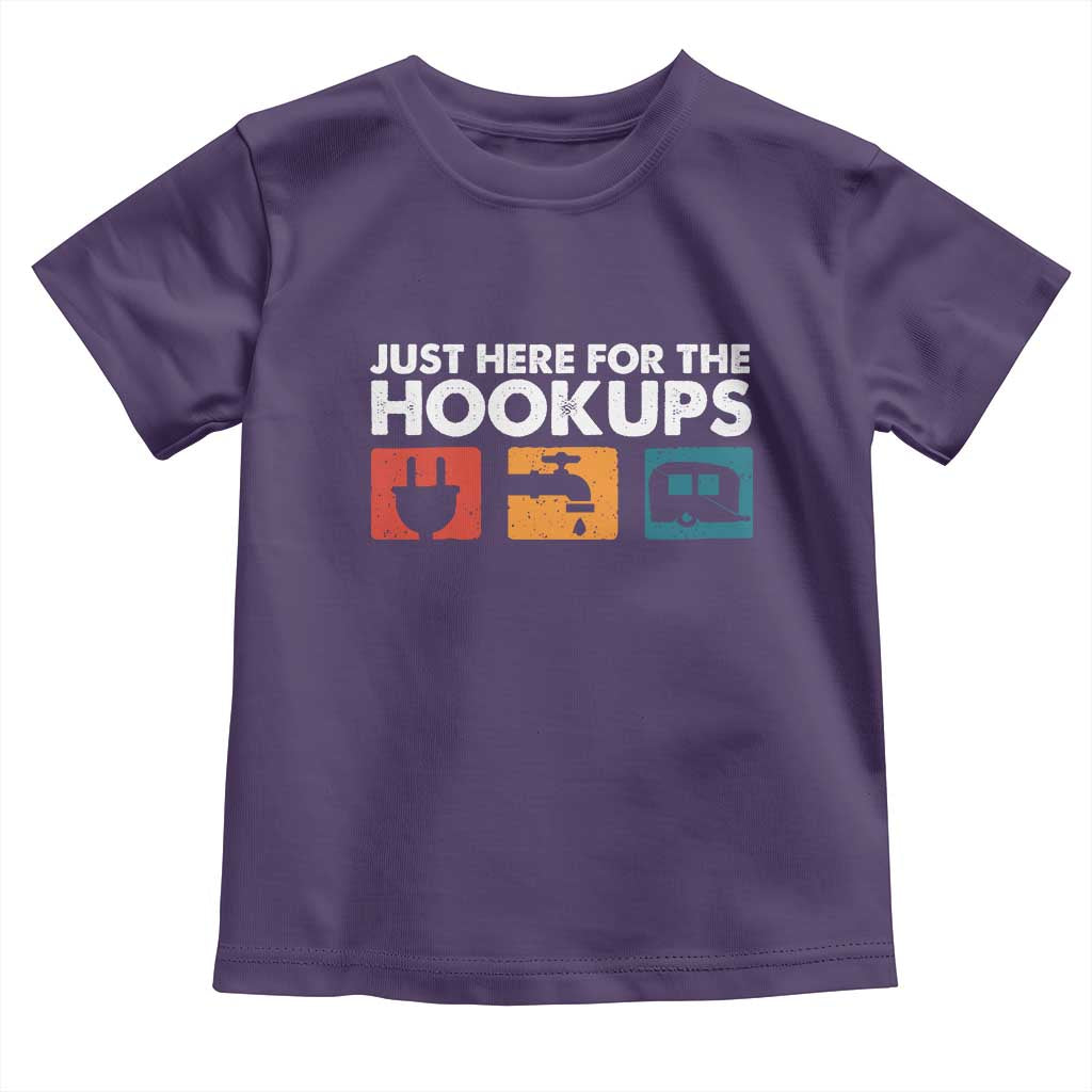 Camping RV Toddler T Shirt Funny Just Here for The Hookups Caravan Motorhome - Wonder Print Shop