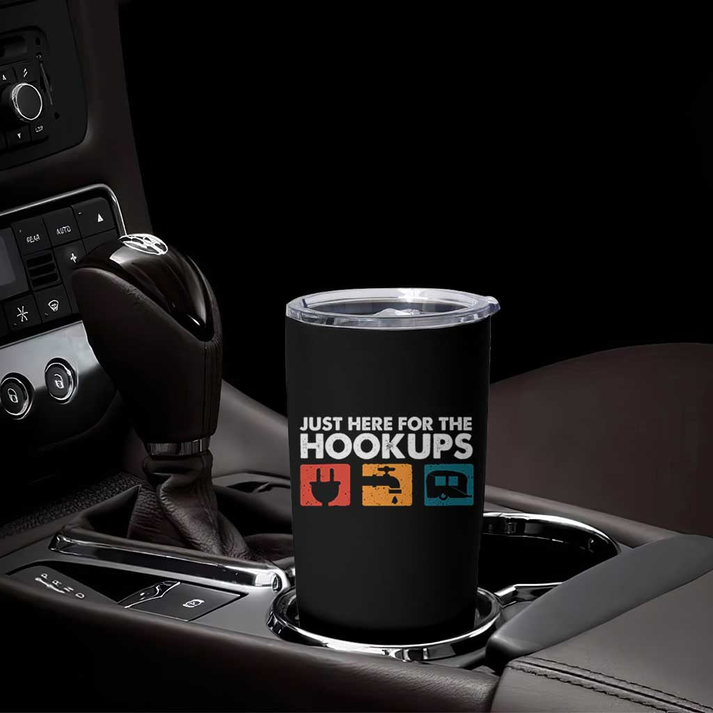Camping RV Tumbler Cup Funny Just Here for The Hookups Caravan Motorhome - Wonder Print Shop