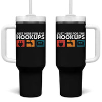 Camping RV Tumbler With Handle Funny Just Here for The Hookups Caravan Motorhome - Wonder Print Shop