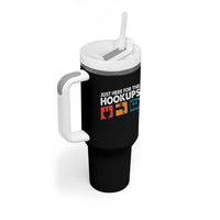 Camping RV Tumbler With Handle Funny Just Here for The Hookups Caravan Motorhome - Wonder Print Shop