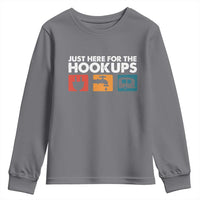 Camping RV Youth Sweatshirt Funny Just Here for The Hookups Caravan Motorhome - Wonder Print Shop