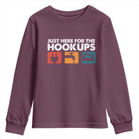 Camping RV Youth Sweatshirt Funny Just Here for The Hookups Caravan Motorhome - Wonder Print Shop