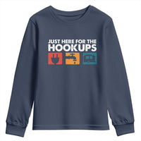 Camping RV Youth Sweatshirt Funny Just Here for The Hookups Caravan Motorhome - Wonder Print Shop