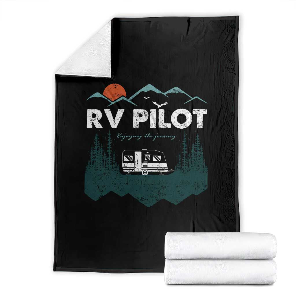 RV Pilot Camping Throw Blanket Retro Motorhome Travel Vacation Gift - Wonder Print Shop