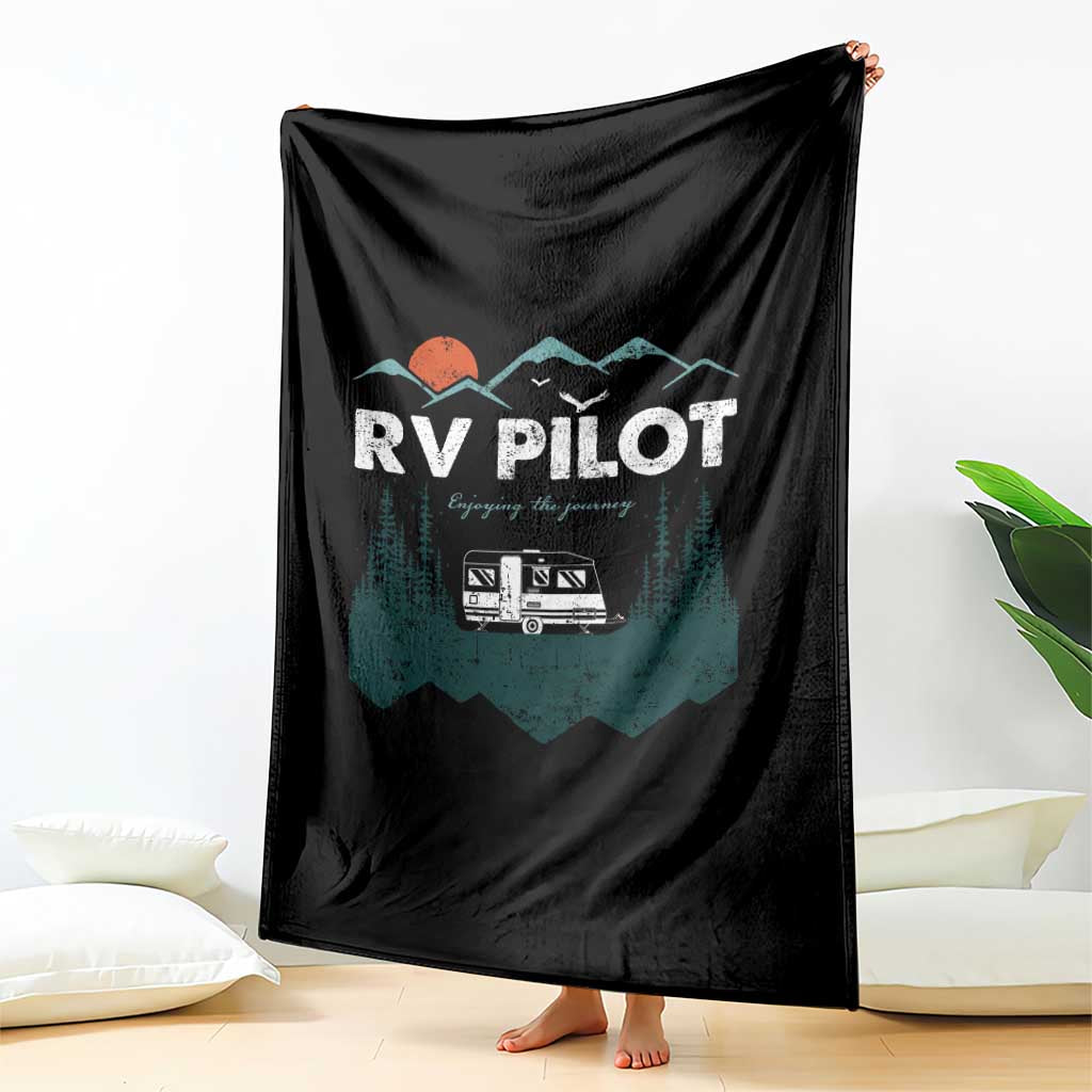 RV Pilot Camping Throw Blanket Retro Motorhome Travel Vacation Gift - Wonder Print Shop