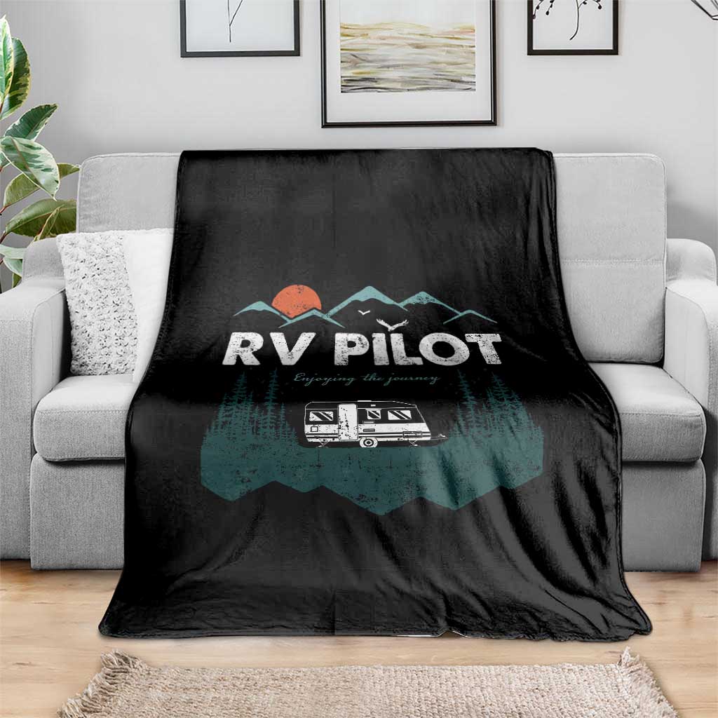 RV Pilot Camping Throw Blanket Retro Motorhome Travel Vacation Gift - Wonder Print Shop