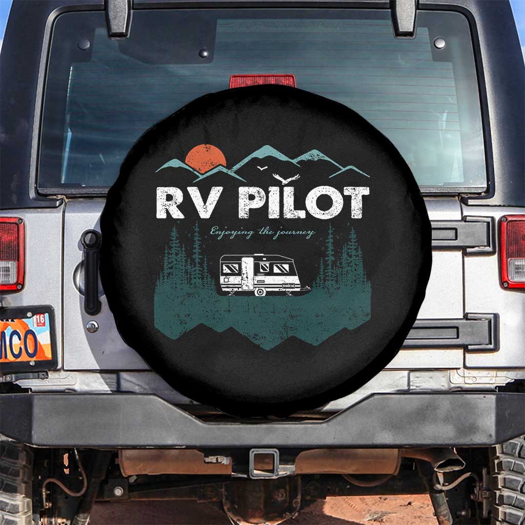 RV Pilot Camping Spare Tire Cover Retro Motorhome Travel Vacation Gift - Wonder Print Shop