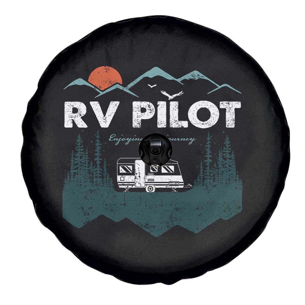 RV Pilot Camping Spare Tire Cover Retro Motorhome Travel Vacation Gift - Wonder Print Shop