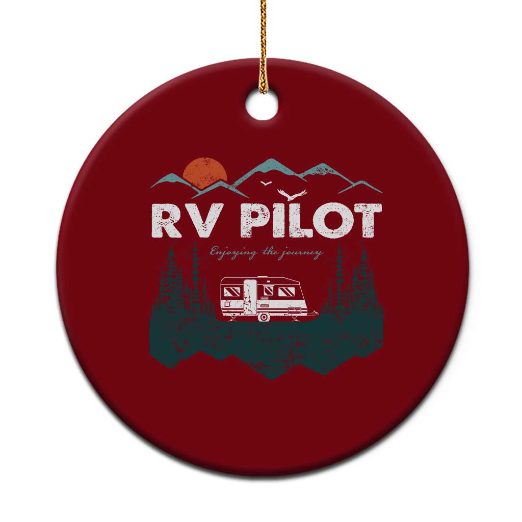 RV Pilot Camping Ceramic Ornament Retro Motorhome Travel Vacation Gift - Wonder Print Shop
