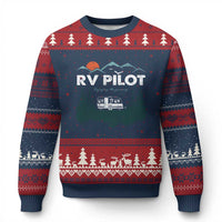 RV Pilot Camping Ugly Christmas Sweater Retro Motorhome Travel Vacation Gift - Wonder Print Shop