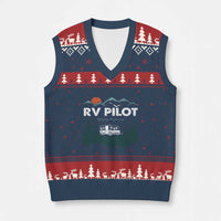 RV Pilot Camping V-Neck Knit Sweater Vest Retro Motorhome Travel Vacation Gift - Wonder Print Shop