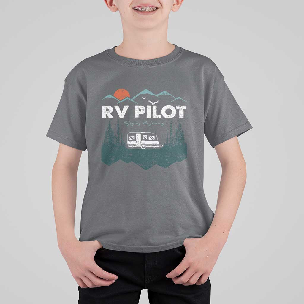 RV Pilot Camping T Shirt For Kid Retro Motorhome Travel Vacation Gift - Wonder Print Shop