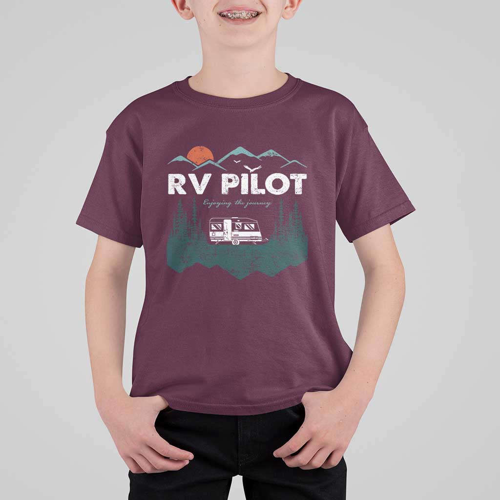 RV Pilot Camping T Shirt For Kid Retro Motorhome Travel Vacation Gift - Wonder Print Shop