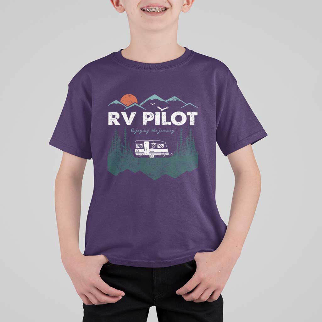 RV Pilot Camping T Shirt For Kid Retro Motorhome Travel Vacation Gift - Wonder Print Shop