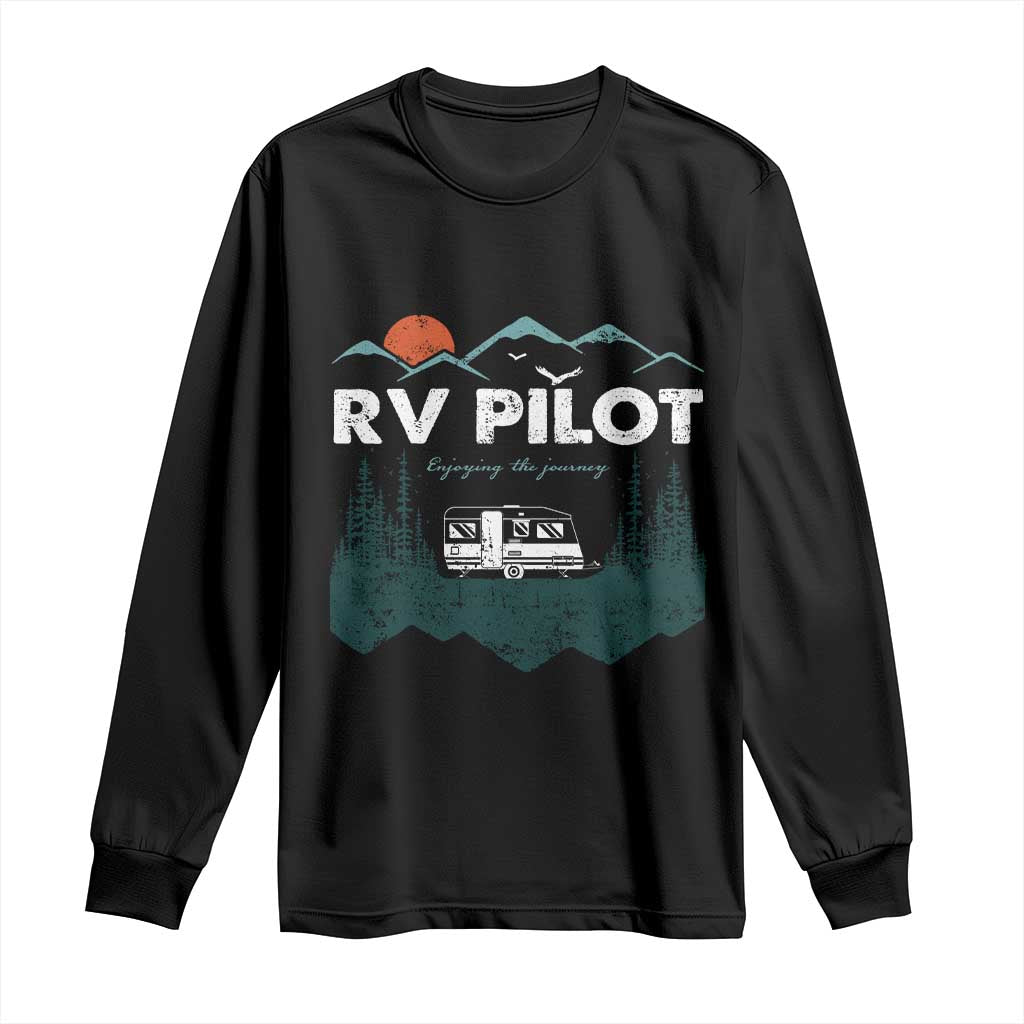 RV Pilot Camping Long Sleeve Shirt Retro Motorhome Travel Vacation Gift - Wonder Print Shop