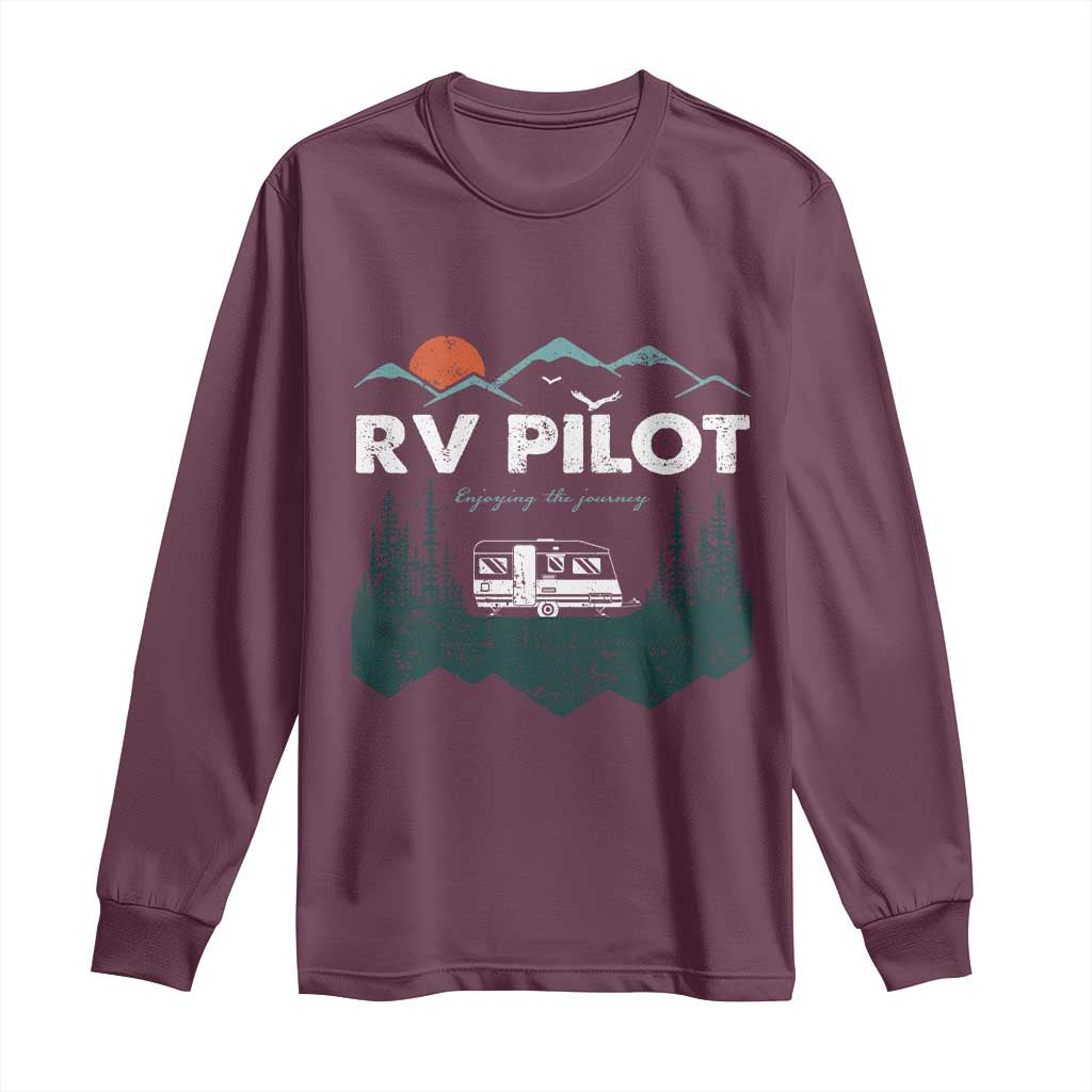 RV Pilot Camping Long Sleeve Shirt Retro Motorhome Travel Vacation Gift - Wonder Print Shop