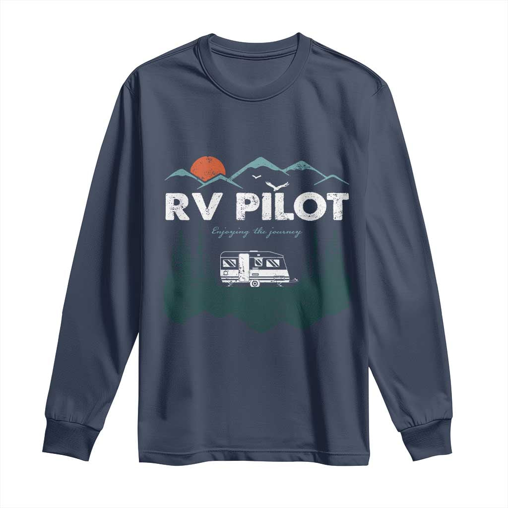 RV Pilot Camping Long Sleeve Shirt Retro Motorhome Travel Vacation Gift - Wonder Print Shop