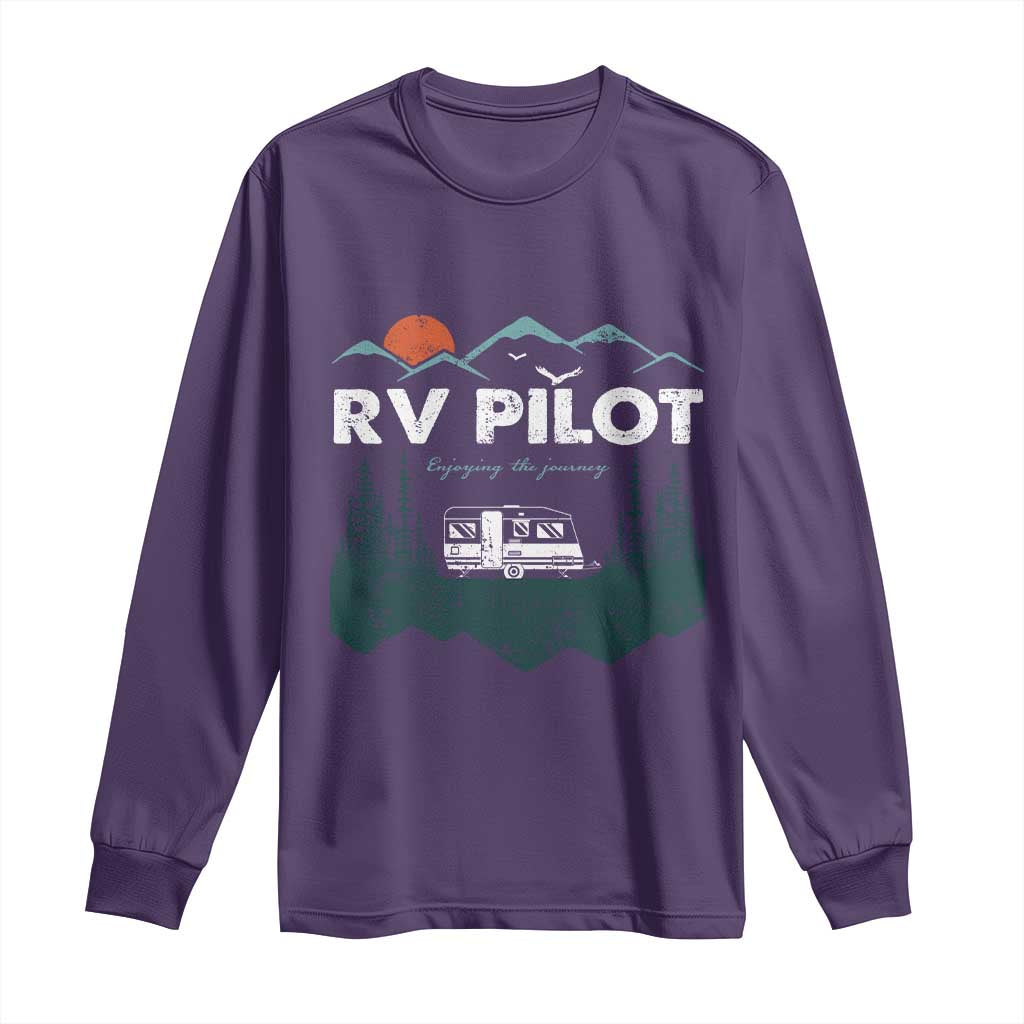 RV Pilot Camping Long Sleeve Shirt Retro Motorhome Travel Vacation Gift - Wonder Print Shop
