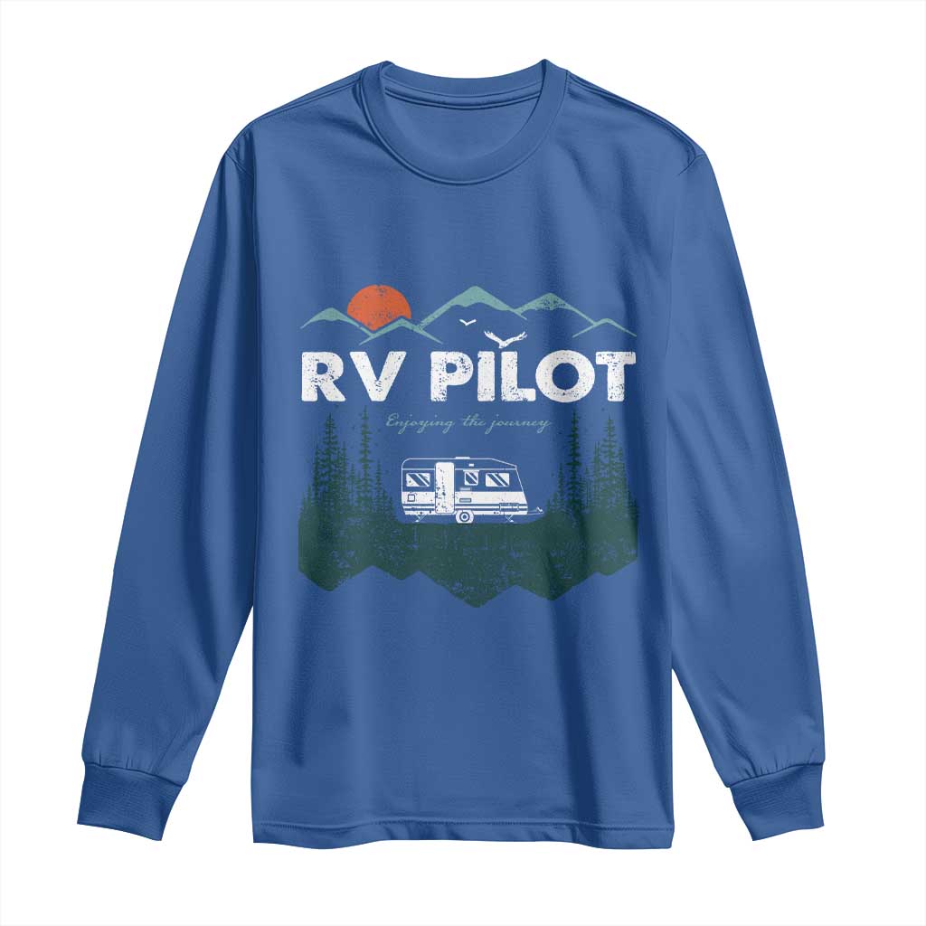 RV Pilot Camping Long Sleeve Shirt Retro Motorhome Travel Vacation Gift - Wonder Print Shop