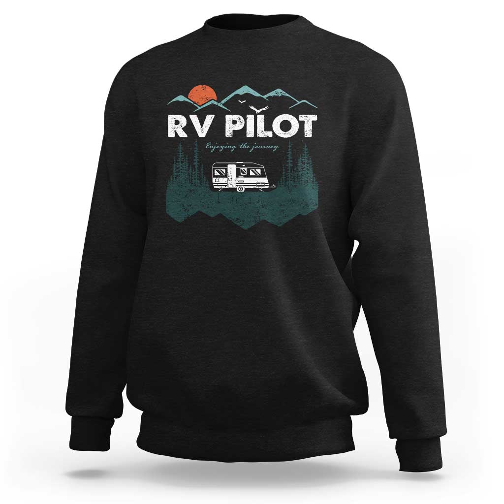 RV Pilot Camping Sweatshirt Retro Motorhome Travel Vacation Gift - Wonder Print Shop
