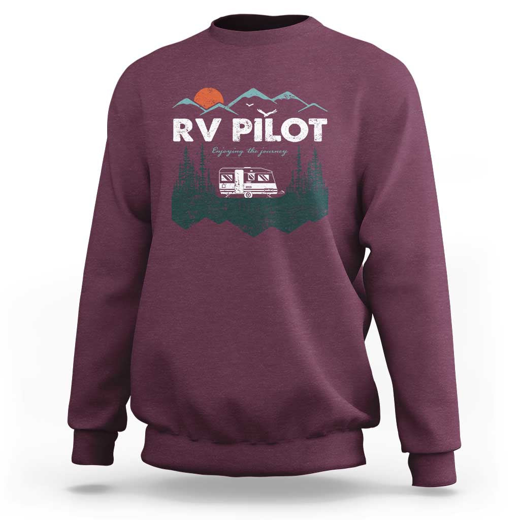 RV Pilot Camping Sweatshirt Retro Motorhome Travel Vacation Gift - Wonder Print Shop