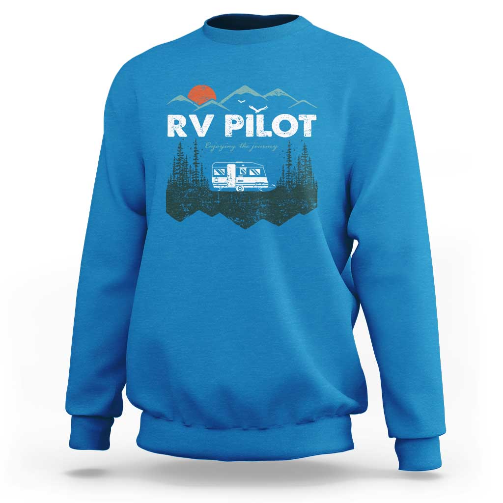 RV Pilot Camping Sweatshirt Retro Motorhome Travel Vacation Gift - Wonder Print Shop