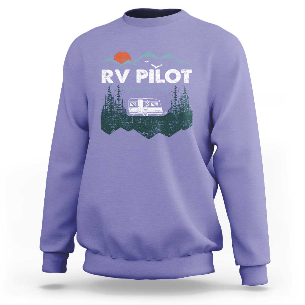 RV Pilot Camping Sweatshirt Retro Motorhome Travel Vacation Gift - Wonder Print Shop