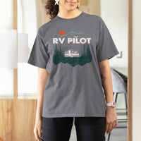 RV Pilot Camping T Shirt For Women Retro Motorhome Travel Vacation Gift - Wonder Print Shop