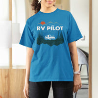 RV Pilot Camping T Shirt For Women Retro Motorhome Travel Vacation Gift - Wonder Print Shop