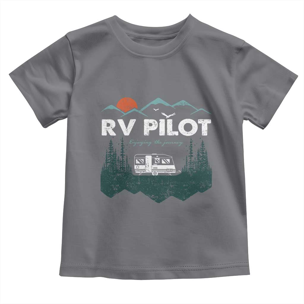 RV Pilot Camping Toddler T Shirt Retro Motorhome Travel Vacation Gift - Wonder Print Shop