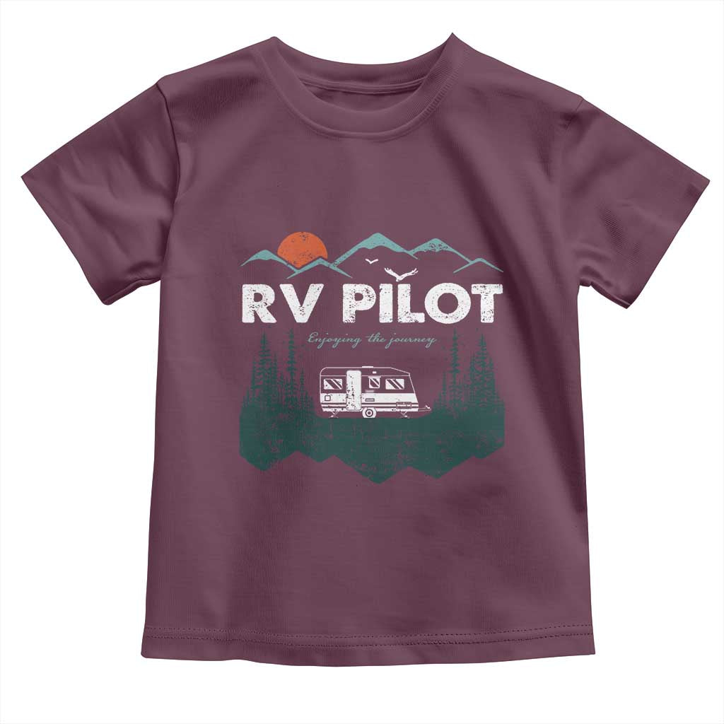 RV Pilot Camping Toddler T Shirt Retro Motorhome Travel Vacation Gift - Wonder Print Shop