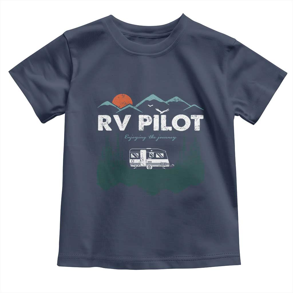 RV Pilot Camping Toddler T Shirt Retro Motorhome Travel Vacation Gift - Wonder Print Shop