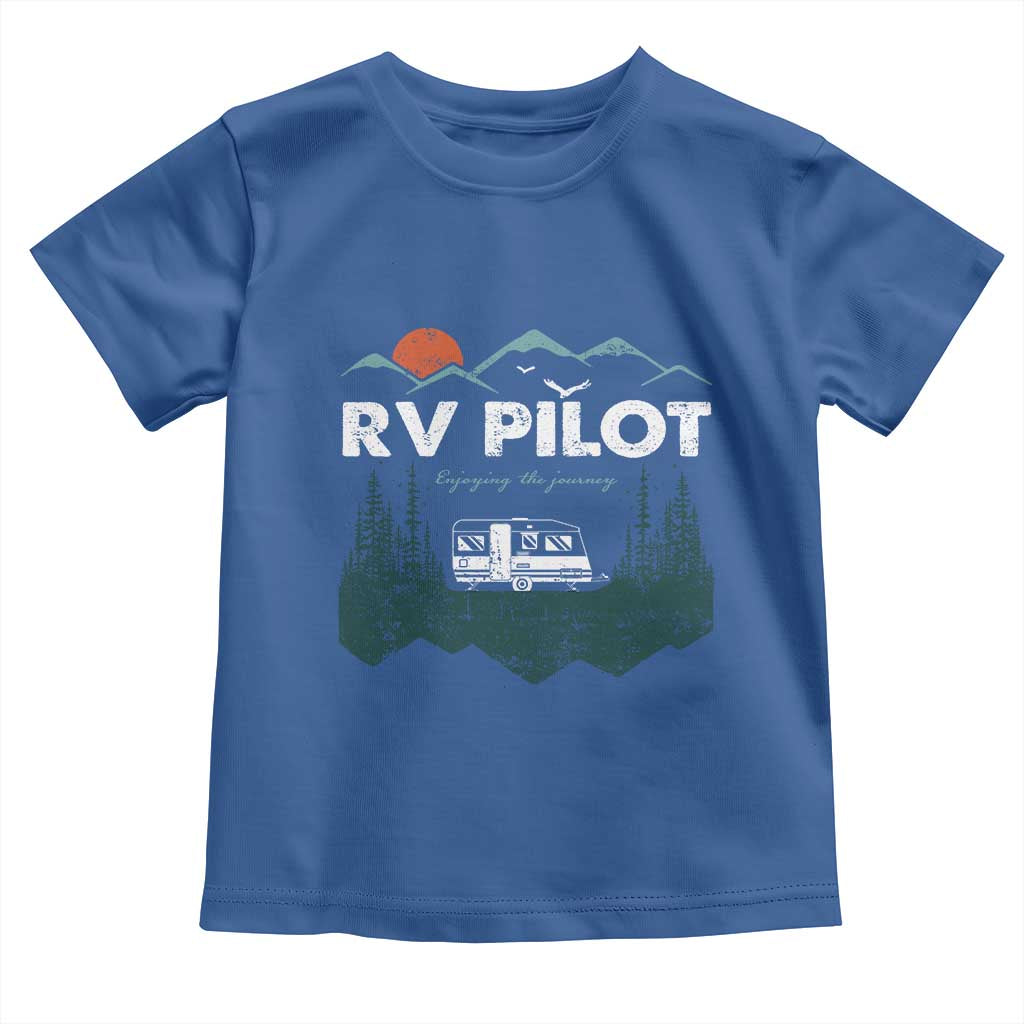 RV Pilot Camping Toddler T Shirt Retro Motorhome Travel Vacation Gift - Wonder Print Shop