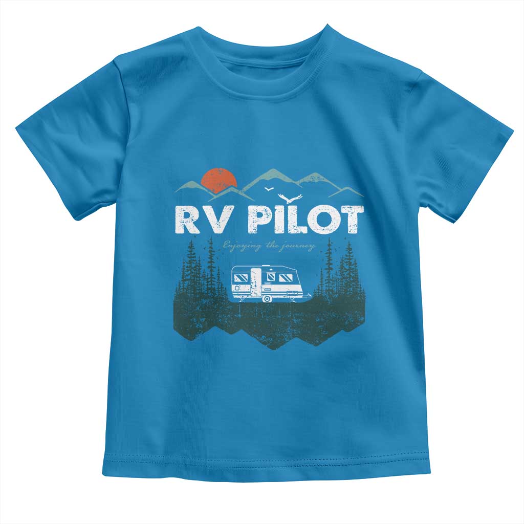 RV Pilot Camping Toddler T Shirt Retro Motorhome Travel Vacation Gift - Wonder Print Shop