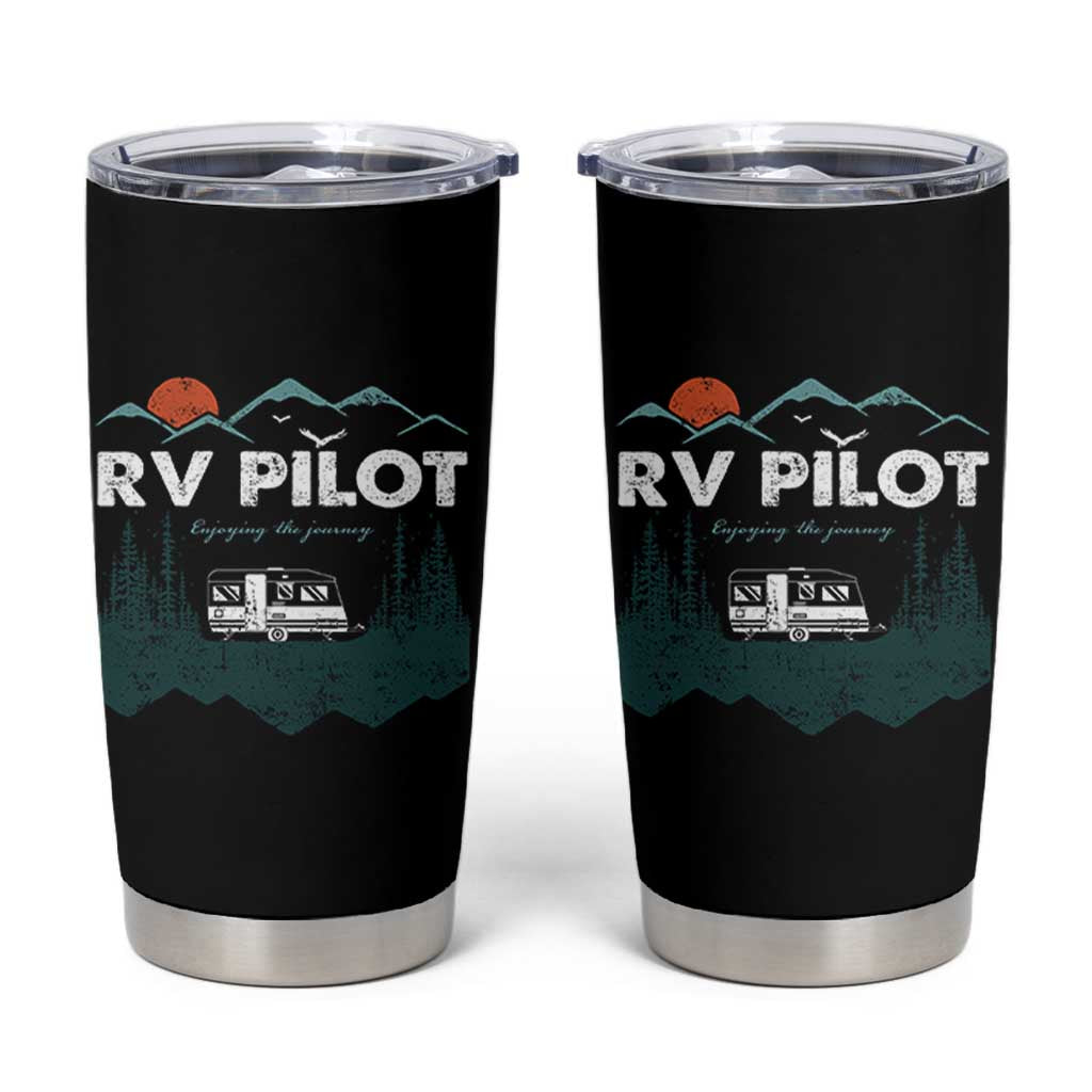 RV Pilot Camping Tumbler Cup Retro Motorhome Travel Vacation Gift - Wonder Print Shop