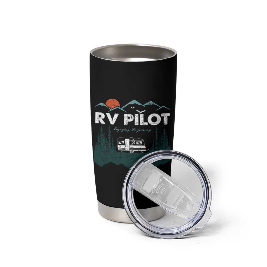 RV Pilot Camping Tumbler Cup Retro Motorhome Travel Vacation Gift - Wonder Print Shop