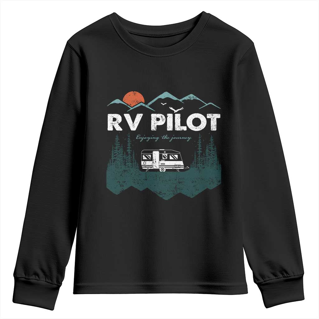 RV Pilot Camping Youth Sweatshirt Retro Motorhome Travel Vacation Gift - Wonder Print Shop