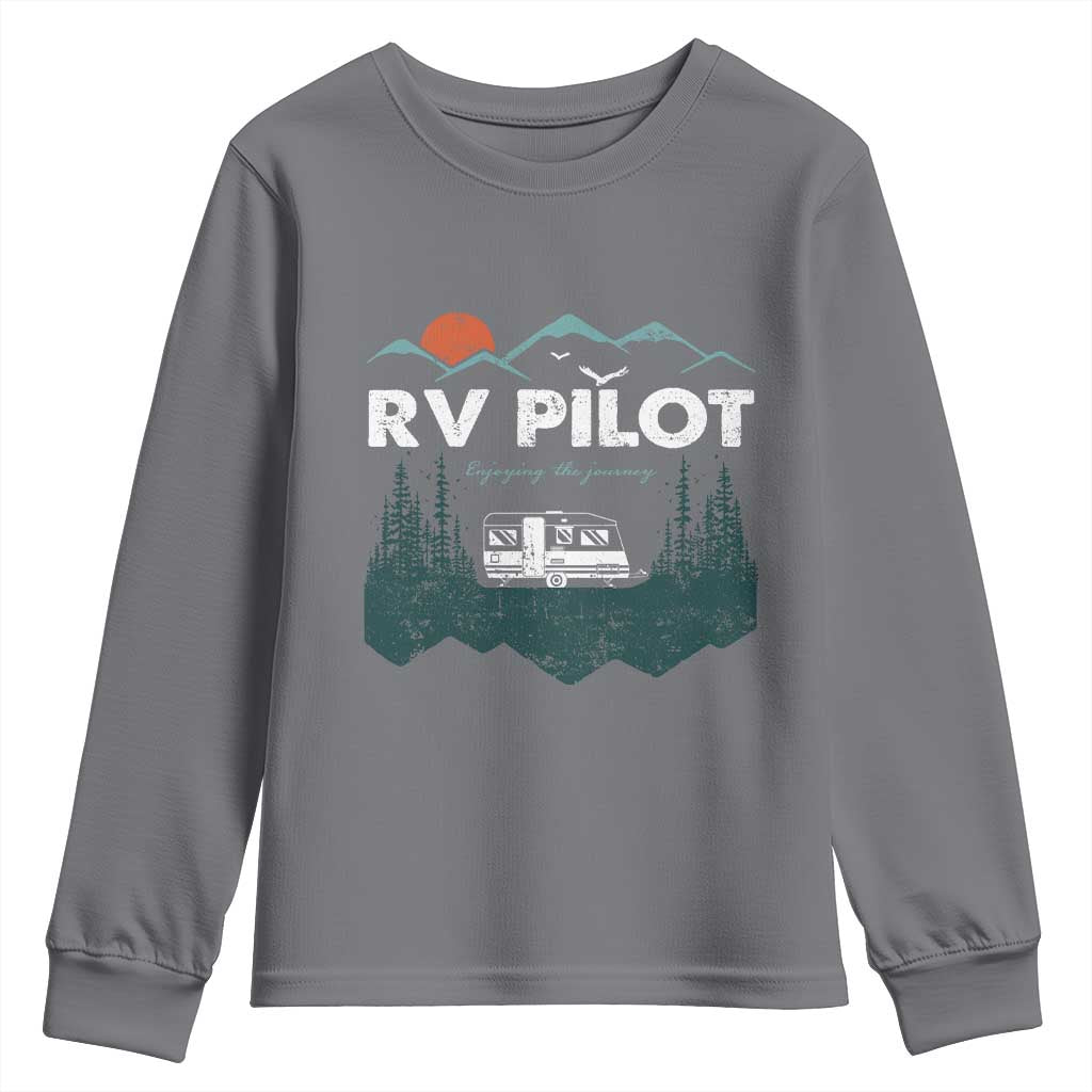 RV Pilot Camping Youth Sweatshirt Retro Motorhome Travel Vacation Gift - Wonder Print Shop