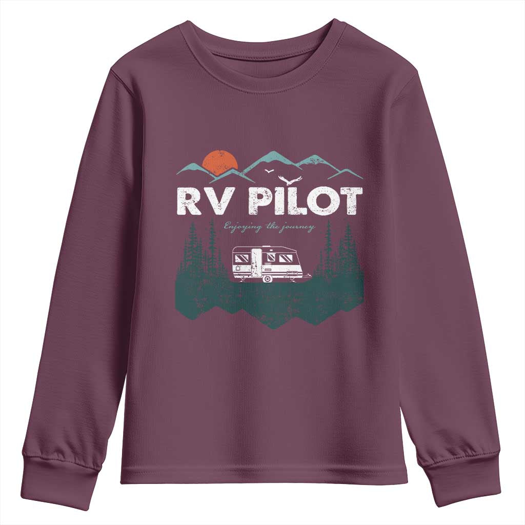RV Pilot Camping Youth Sweatshirt Retro Motorhome Travel Vacation Gift - Wonder Print Shop