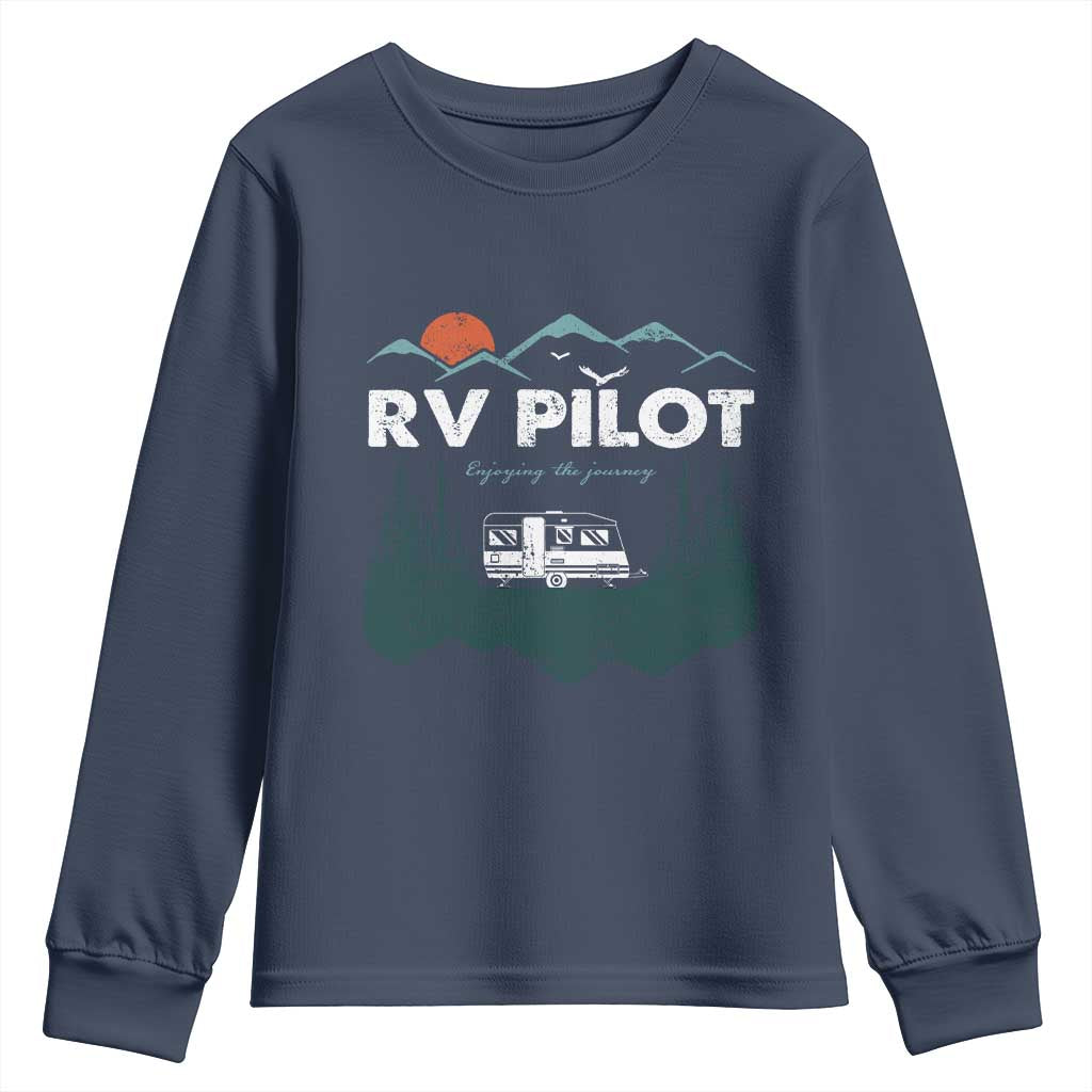 RV Pilot Camping Youth Sweatshirt Retro Motorhome Travel Vacation Gift - Wonder Print Shop