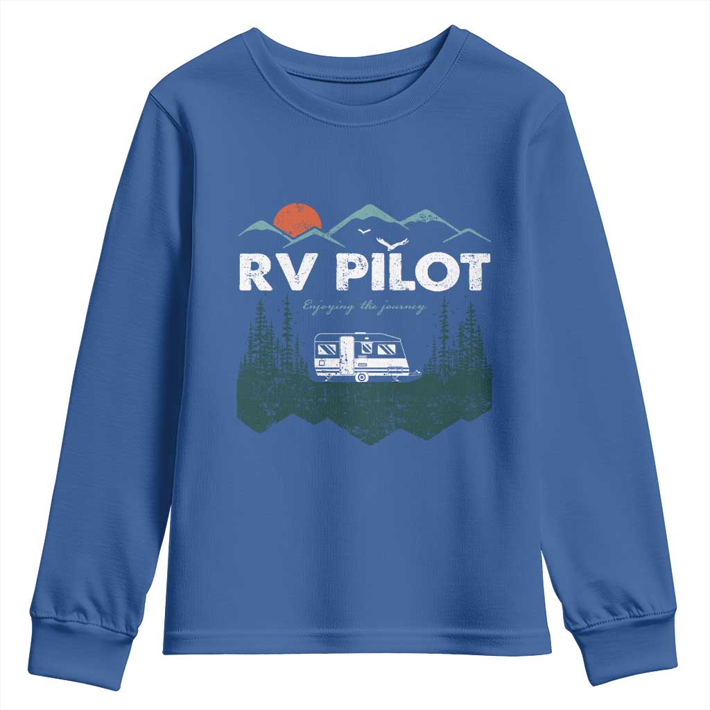 RV Pilot Camping Youth Sweatshirt Retro Motorhome Travel Vacation Gift - Wonder Print Shop