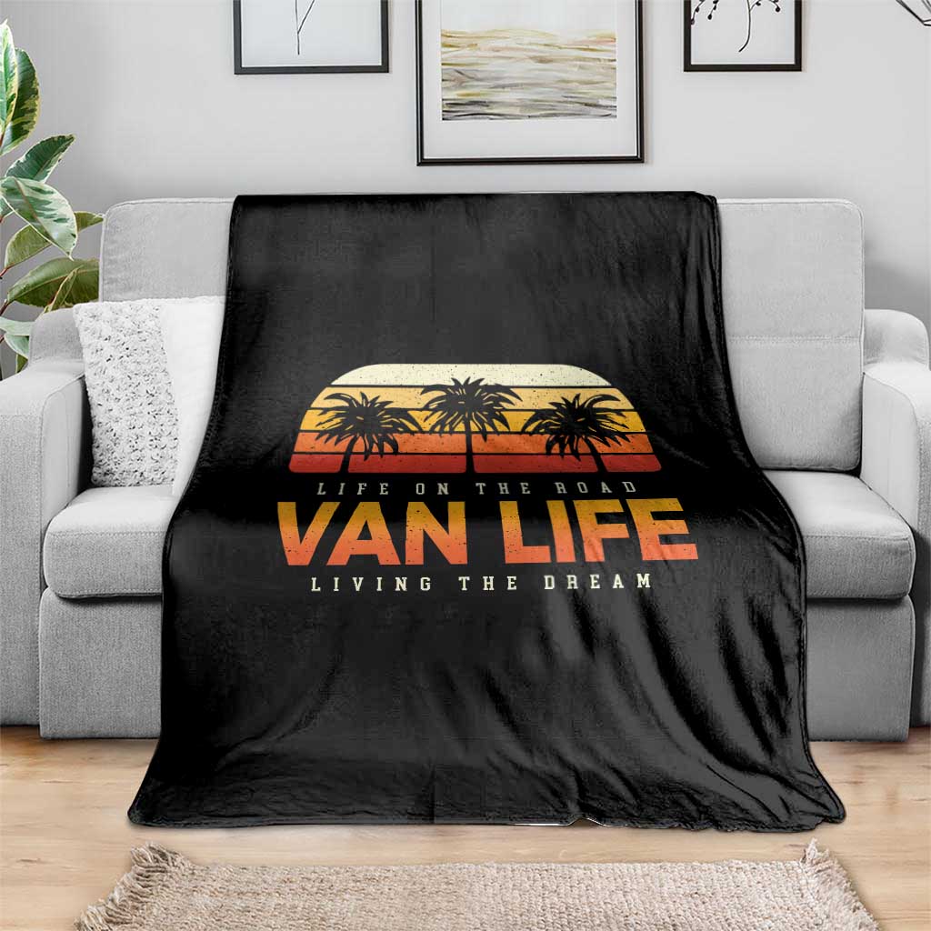 Van Life Throw Blanket Retro Camping RV Motorhome Travel Vacation Gift - Wonder Print Shop