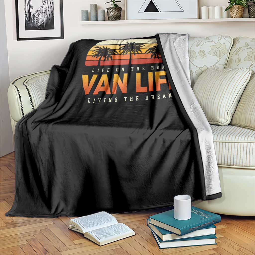 Van Life Throw Blanket Retro Camping RV Motorhome Travel Vacation Gift - Wonder Print Shop