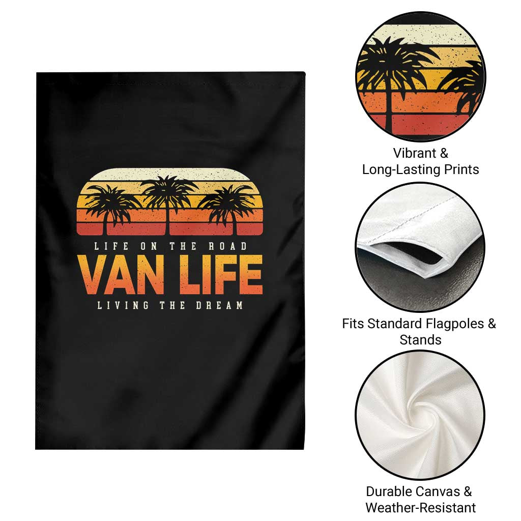 Van Life Garden Flag Retro Camping RV Motorhome Travel Vacation Gift - Wonder Print Shop