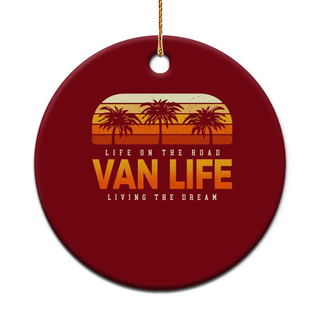 Van Life Ceramic Ornament Retro Camping RV Motorhome Travel Vacation Gift - Wonder Print Shop