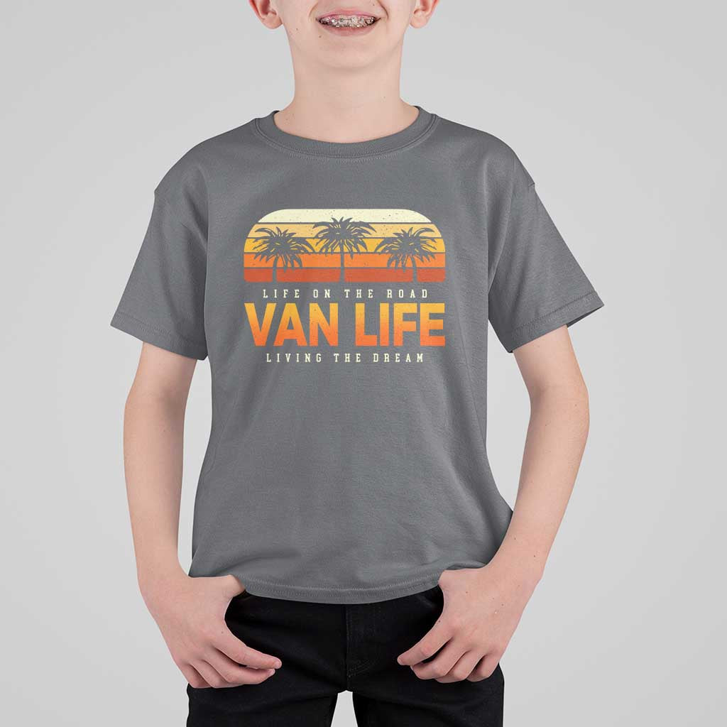 Van Life T Shirt For Kid Retro Camping RV Motorhome Travel Vacation Gift - Wonder Print Shop