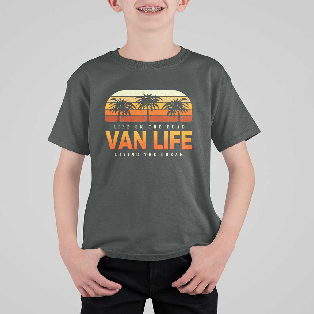 Van Life T Shirt For Kid Retro Camping RV Motorhome Travel Vacation Gift - Wonder Print Shop