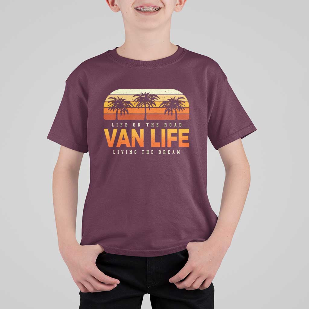 Van Life T Shirt For Kid Retro Camping RV Motorhome Travel Vacation Gift - Wonder Print Shop
