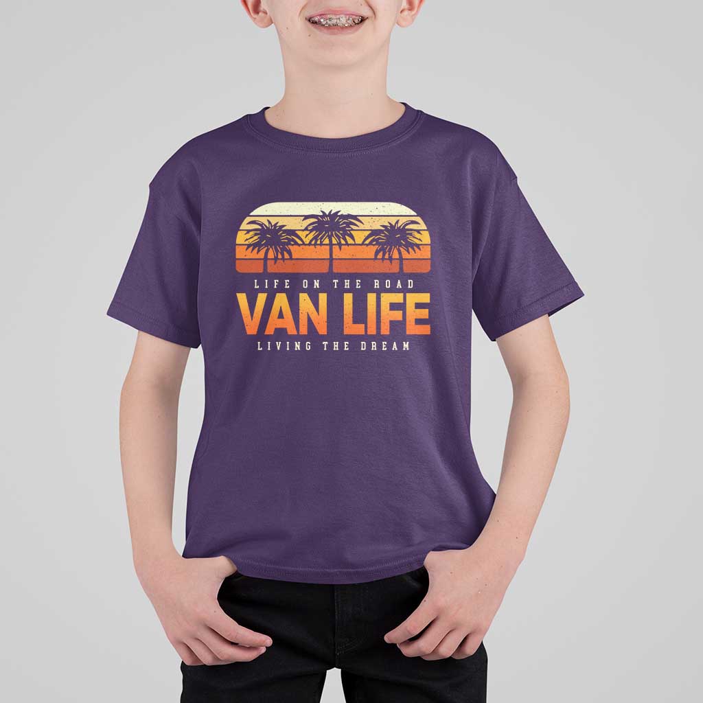 Van Life T Shirt For Kid Retro Camping RV Motorhome Travel Vacation Gift - Wonder Print Shop